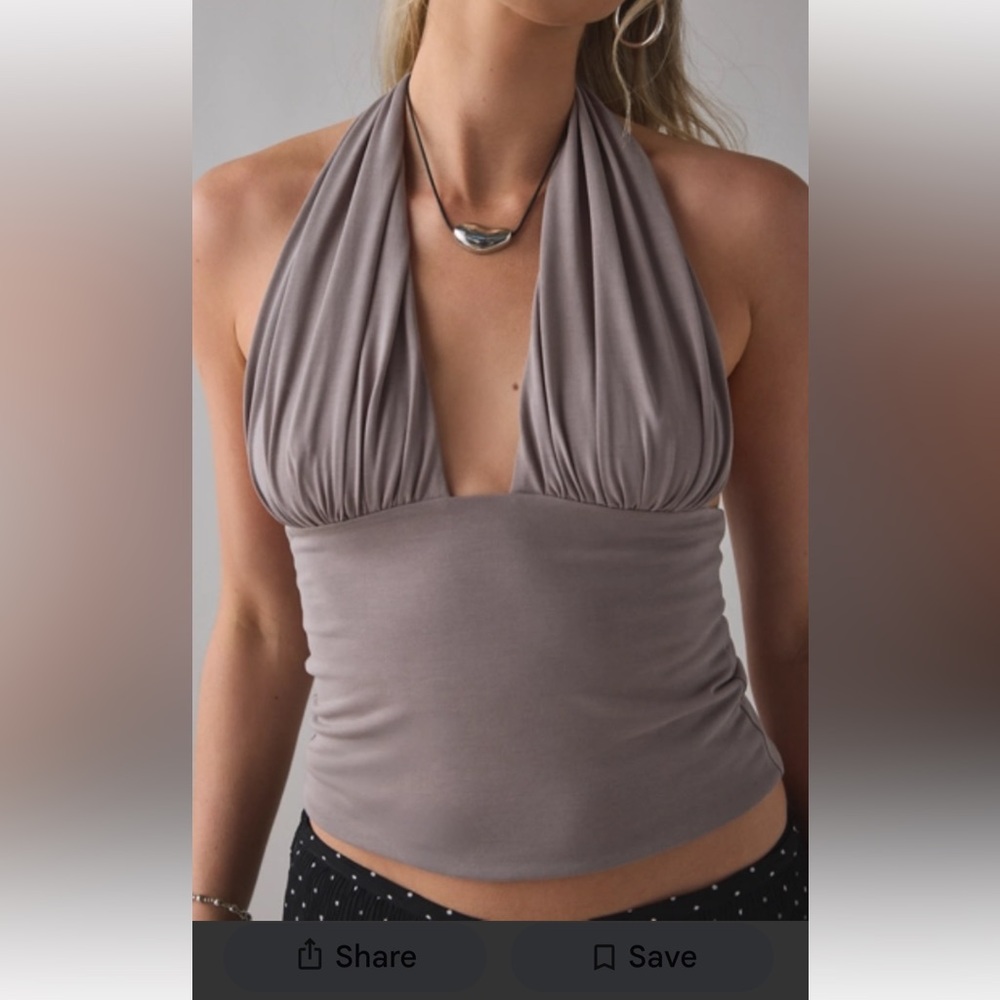 Urban Outfitters Party For You Grey Halter Top Green